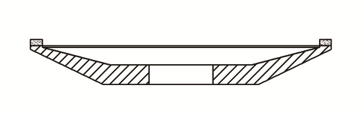 D12A2-5 Dish 6 x 1 x 1-1/4 1/4x1/8 Grit 400 Con 125 Diamond Grinding Wheel