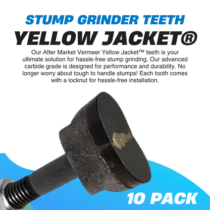 10-PACK Aftermarket Stump Grinder Teeth Compatible with Vermeer® Yellow Jacket®