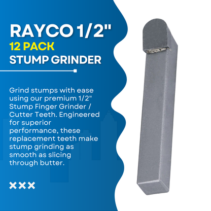 12-PACK Rayco 1/2" Stump Grinder / Cutter Teeth. Left, Right, Straight