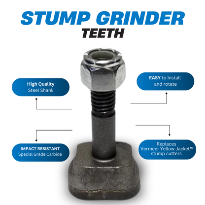 100-PACK Aftermarket Stump Grinder Teeth Compatible with Vermeer® Yellow Jacket®