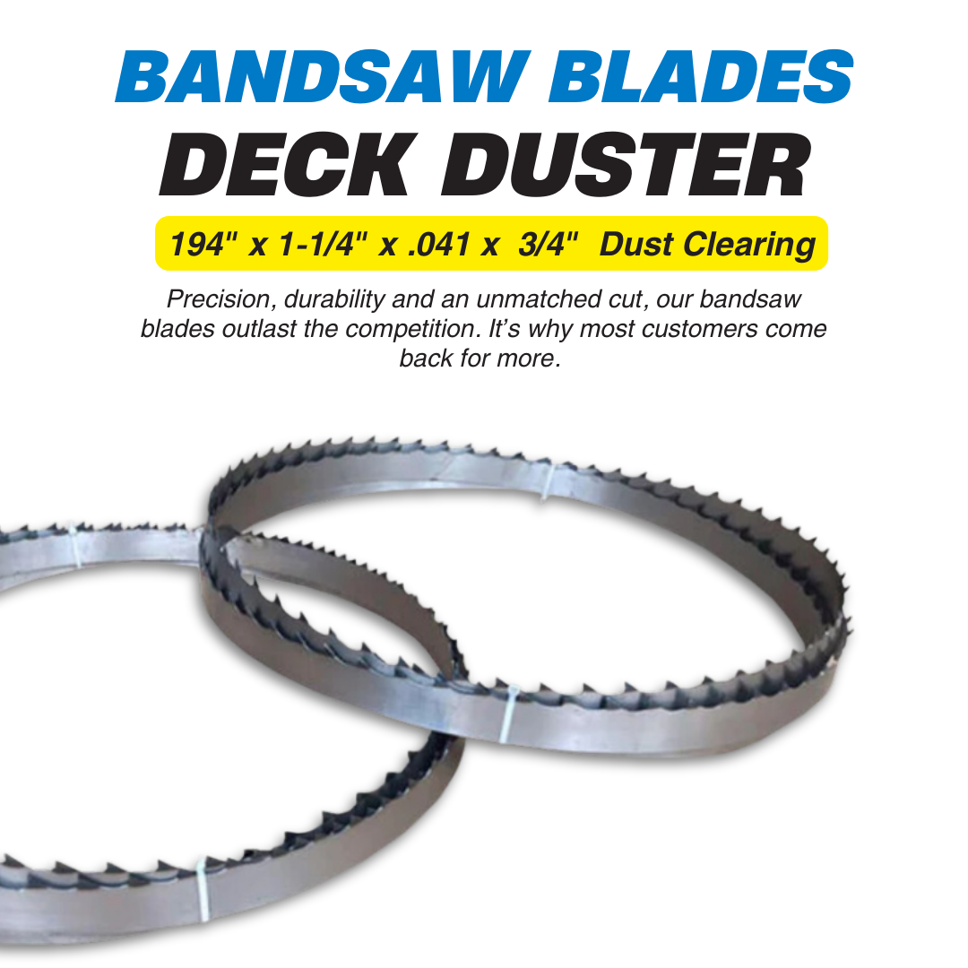 194" x 1-1/4" x .041 x  3/4" Deck Duster (Box of 12 pcs) Bandsaw Blades for Sawmills