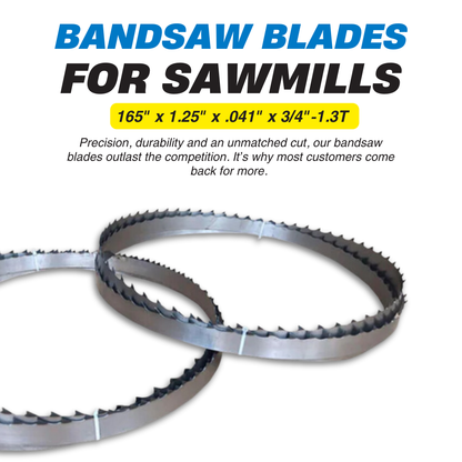 165" x 1.25" x .041" x 3/4"-1.3T Bandsaw Blades (Box of 12)
