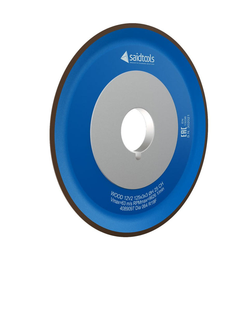 Saidtools - 12V2 Diamond Grinding Wheel - 125mm Diam - 280 Grit - 25 CH Hole