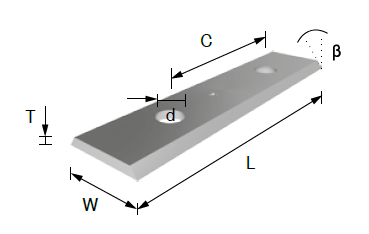 Carbide Insert Knife 30.0 x 12.0 x 1.5 -BOX OF 10