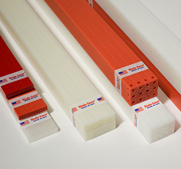 45.063" x 0.74" x 0.74" Red Premium Plastic Cutting Sticks - Box of 12