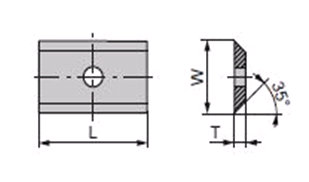 Carbide Insert Knife 30 x 12 x 1.5 Double Hole - Box of 10